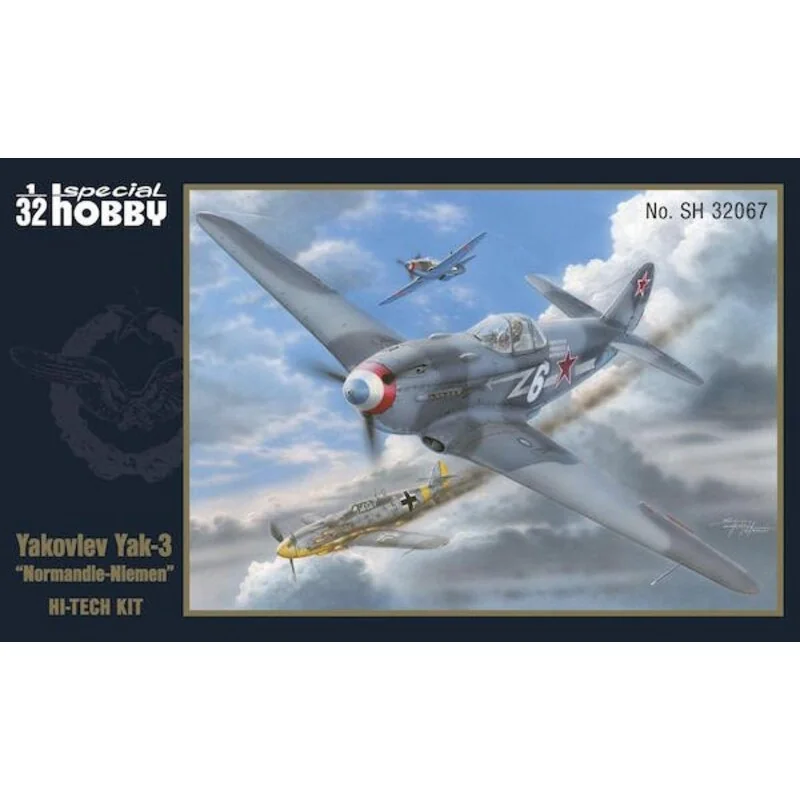 Yakovlev Yak-3 kit Normandie Niemen Hi-Tech. Il foglio kit adesivi Hi-Tech prevede cinque opzioni camuffamento Normadie-Niemen, 