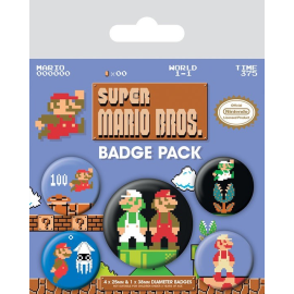  Super Mario Bros. Pin Badges 5-Pack