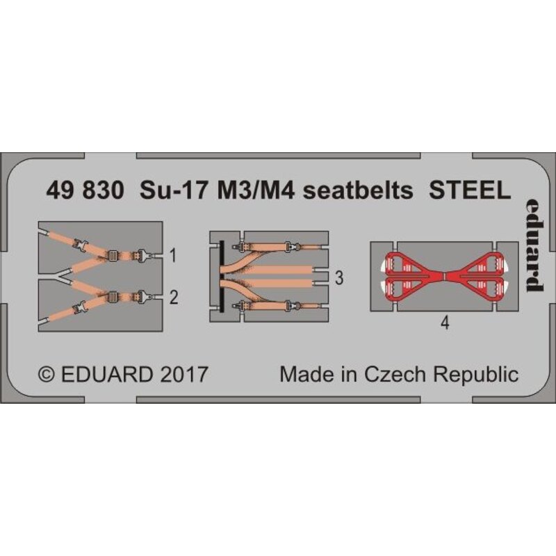 Cinture di sicurezza Sukhoi Su-17M3 / M4 STEEL (progettate per essere utilizzate con kit Kitty Hawk Model)