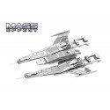 MetalEarth: MASS EFFECT / ALLIANCE FIGHTER 8.1x5.1x2.5cm, modello in metallo 3D con 1 foglio, su carta 12x17cm, 14+