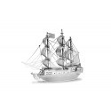 Barche di MetalEarth: BOAT PIRATE THE PEARL NERO 9.91x7.92x1.78cm, modello in metallo 3D con 2 fogli, su carta 12x17cm, 14+