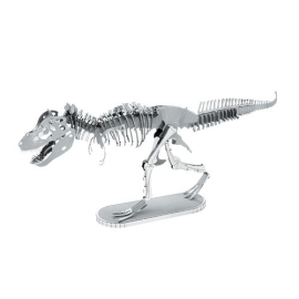 Modellini dinosauri Dinosauri MetalEarth: TYRANNOSAURE REX SKELETON, modello in metallo 3D con 2 fogli, su carta 12x17cm, 14+