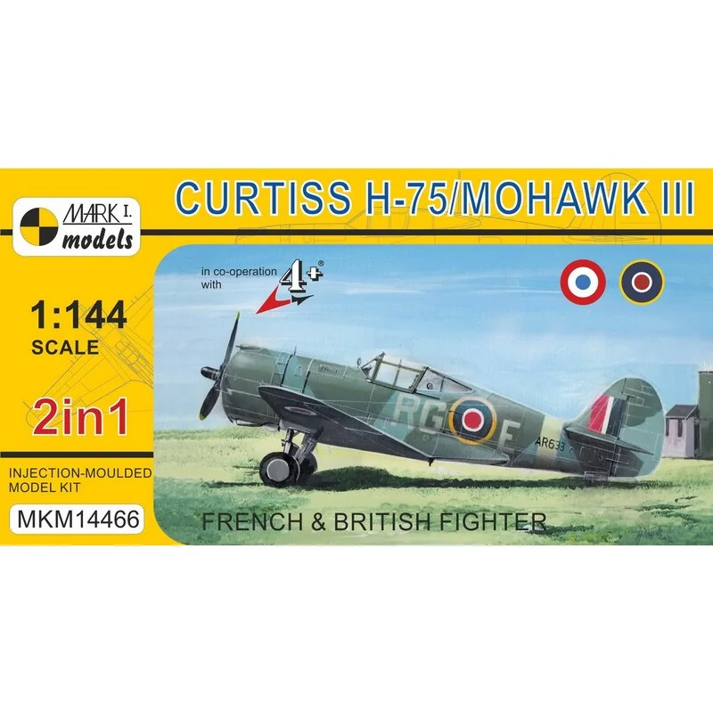 Curtiss H-75 / Mohawk III 'francese e britannico Fighter' (2in1 2 kit in 1 scatola) (Francese AF, RAF) Il Curtiss H-75 era la ve