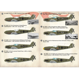  Decalcomania Assi della Condizione della Legione Parte 2 Messerschmitt Bf-109B-1 / Bf-109D-1 / Bf-109E-3