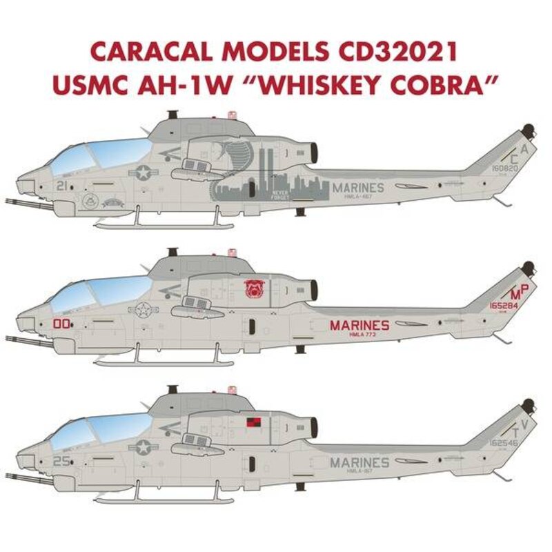 Decalcomania USMC Campana AH-1W Whisky CobraUntil la recente introduzione di AH-1Z, il Whisky Cobra è stato l'elicottero attac