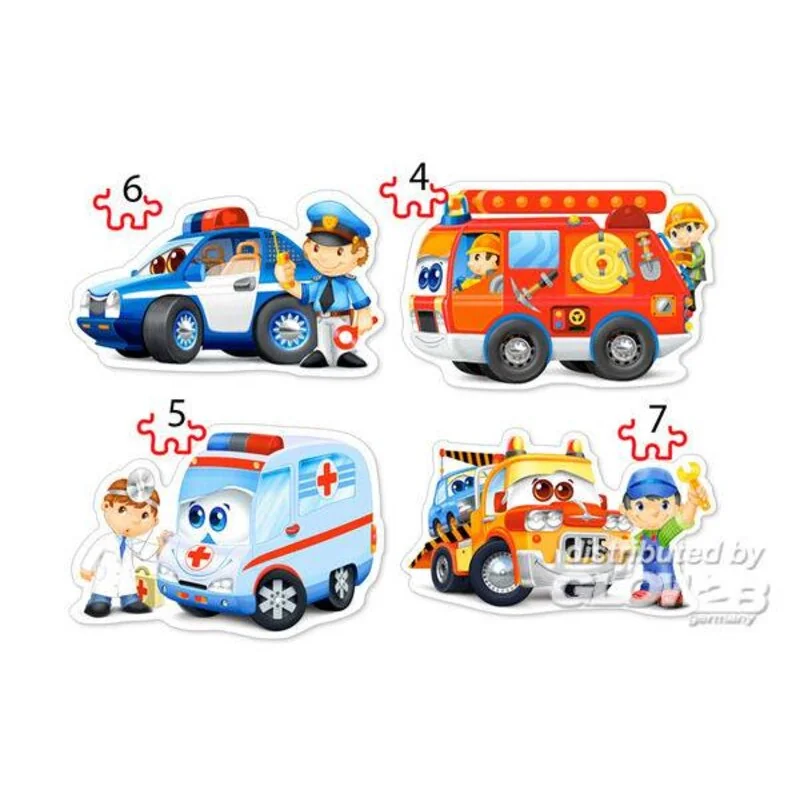 Puzzle Servizi di salvataggio, 4x Puzzle (4 + 5 + 6 + 7) parte