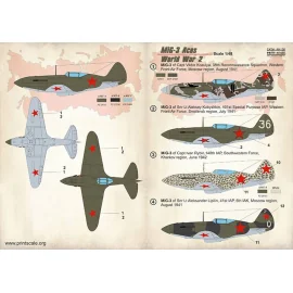 Decalcomania Mikoyan MiG-3 Assi della seconda guerra mondiale