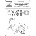 Ruote Dornier Do-17M / Do-17P / Do-17Z, Do-215B-5 / Do-215B-4 con pneumatici / pneumatici ponderati (progettati per essere utili