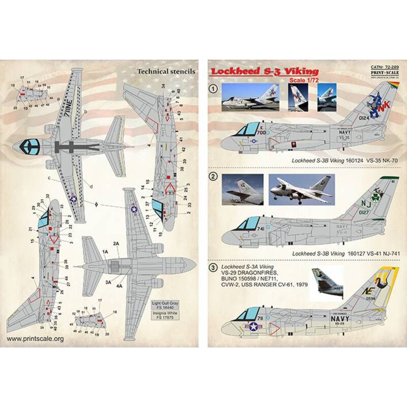 Decalcomania Lockheed S-3A / S-3B Viking