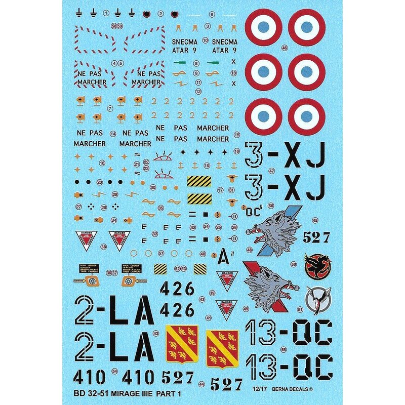 Decalcomania Dassault Mirage IIIE Armee de l'Air