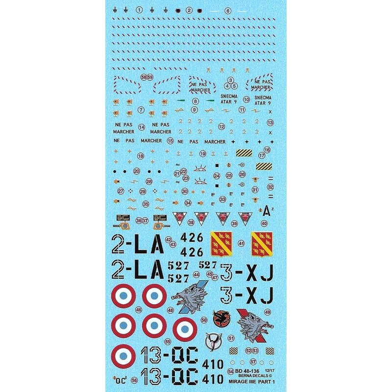 Decalcomania Dassault Mirage IIIE Armee de l'Air
