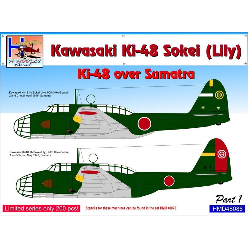 Decalcomania Kawasaki Ki-48-Ib / Ki-48-IIb su Sumatra, Pt.1