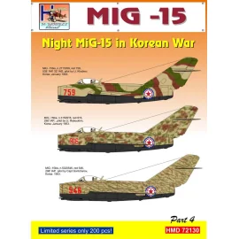 Decalcomania Mikoyan MiG-15 Fighters di notte sulla Corea, Pt.4