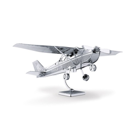 Kit modello MetalEarth Aviation: CESSNA SKYHAWK 11.4x9.2x2.5cm, modello in metallo 3D con 1 foglio, su carta 12x17cm, 14+