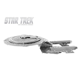 MetalEarth: STAR TREK / USS ENTERPRISE NCC-1701D 12,7x6x5,5cm, modello in metallo 3D con 2 fogli, su carta 12x17cm, 14+