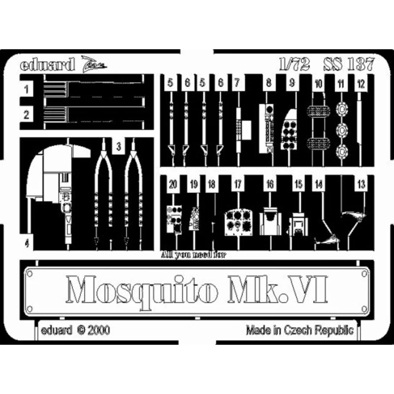 de Havilland Mosquito Mk.VI (per i kit modello da Tamiya) This Zoom set is a simplified version of the standard sets and only in