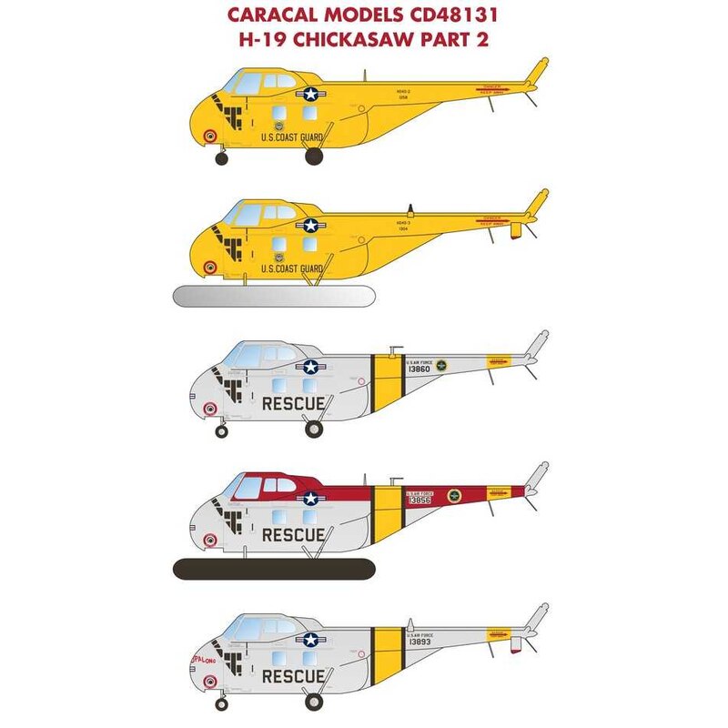 Decalcomania H-19 / HO4S Chickasaw Part 2 Il secondo foglio della nostra serie Sikorsky H-19 in scala 1/48 copre elicotteri da U