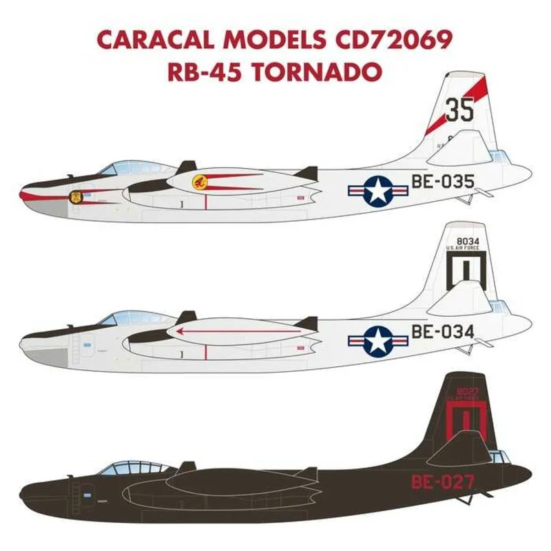 Decalcomania North-American RB-45 Tornado Questo nuovo foglio decal fornisce indicazioni precise e complete per il recente kit V