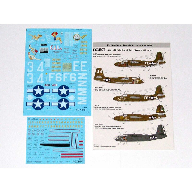 Decalcomania Douglas A-20 Pin-Up Naso Art e stencil, parte I