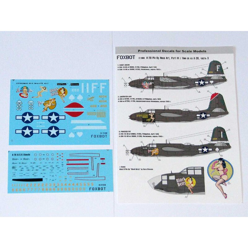 Decalcomania Douglas A-20 Boston Pin-Up Naso Art, parte III