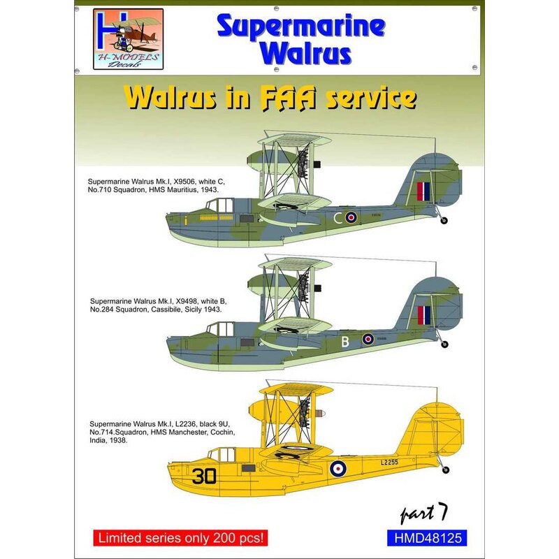 Decalcomania Supermarine Walrus Mk.I / Mk.II nel servizio FAA, Pt.7