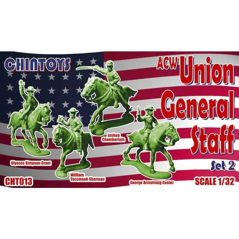 ACW/American Civil War MOUNTED Union General Staff 2 (NO BOX. THIS IS POLY BAGGED) Includes Joshua Chamberlain, George Armstrong