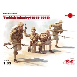 Fanteria turca (1915-1918) (4 cifre) (100% nuovi stampi) e proiettile; Il set include una figura dell'ufficiale e tre figure di 