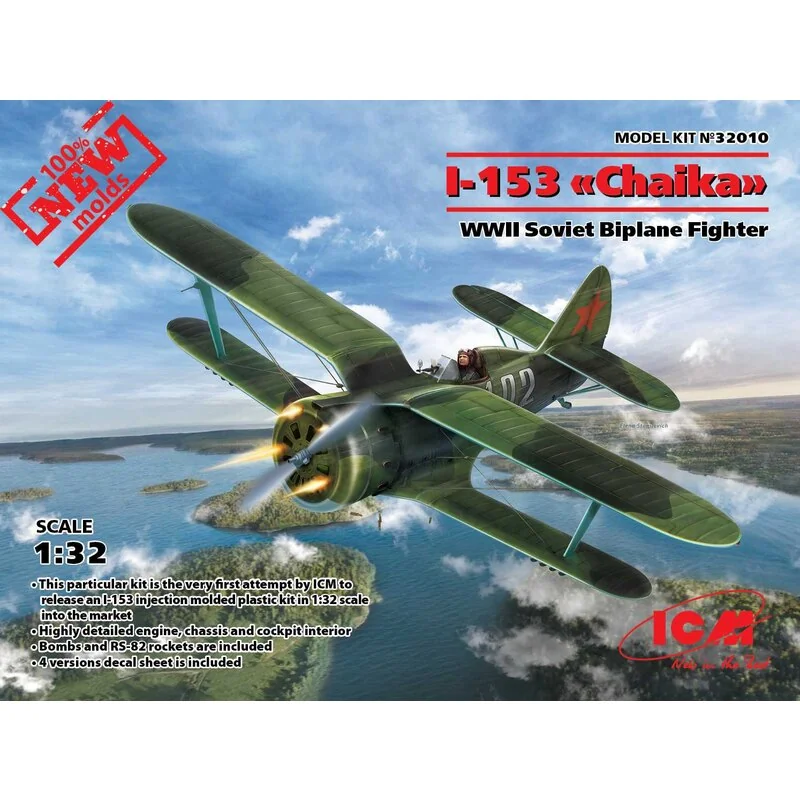 Polikarpov I-153 Biplano sovietico della seconda guerra mondiale (100% nuovi stampi)