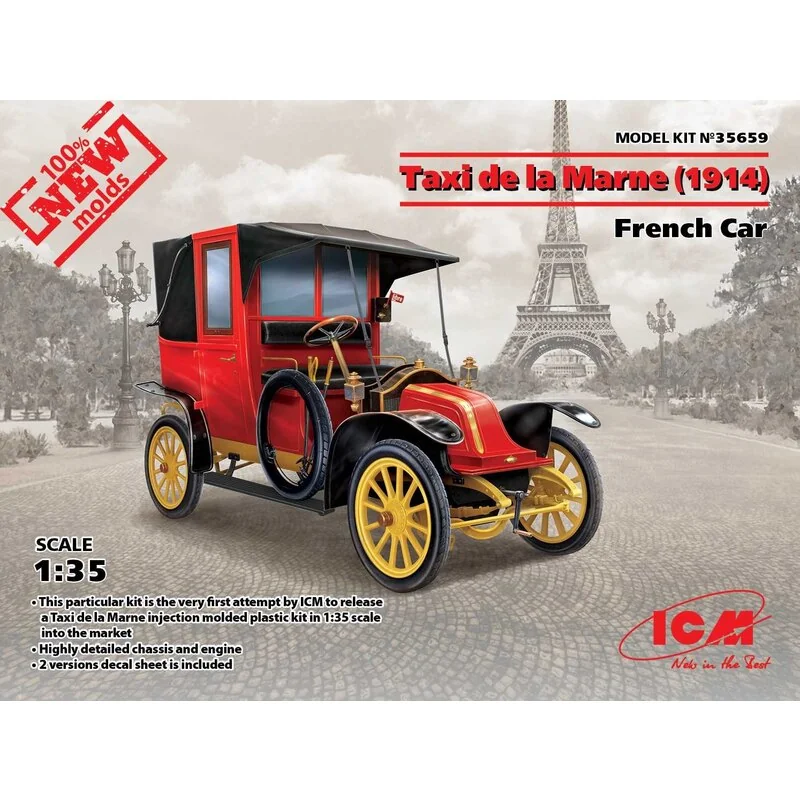 Taxi de la Marne (1914) Auto francese (100% nuovi stampi)