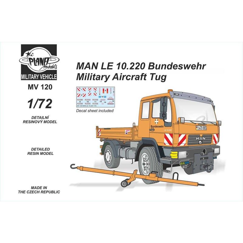 MAN LE 10.220 Bundeswehr Tug. Si tratta di un kit di costruzione interamente in resina del veicolo rimorchiatore per aerei attua