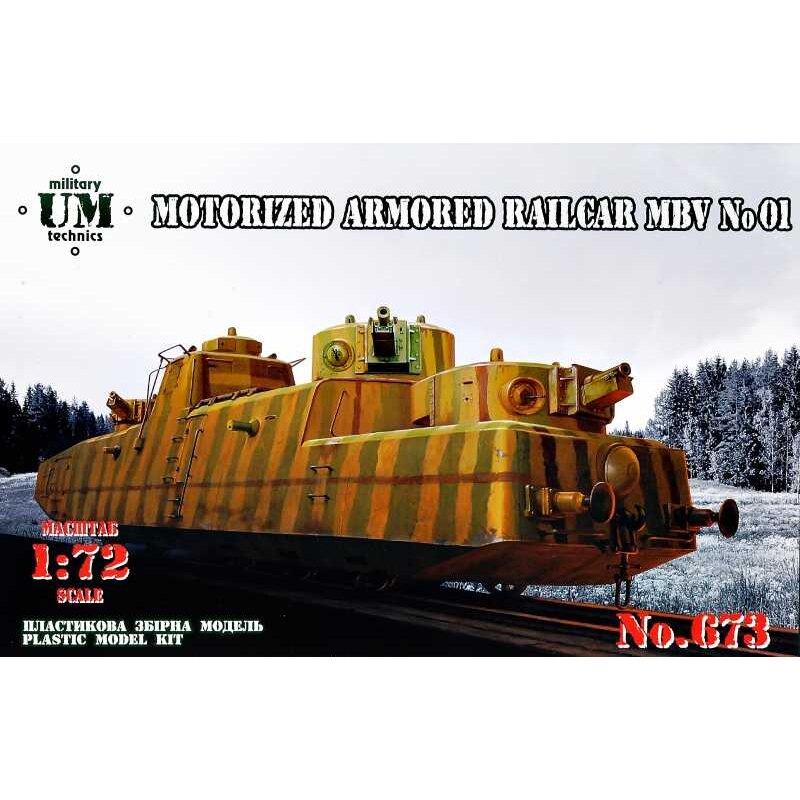 MBV 01 vagonetto blindato motorizzato Modello lunghezza, mm: 266Il set comprende: 150 parti in plastica fotoincisione per vernic