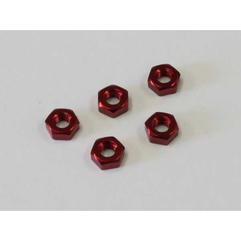 Dadi m3x2.4mm. (5) rosso/alu