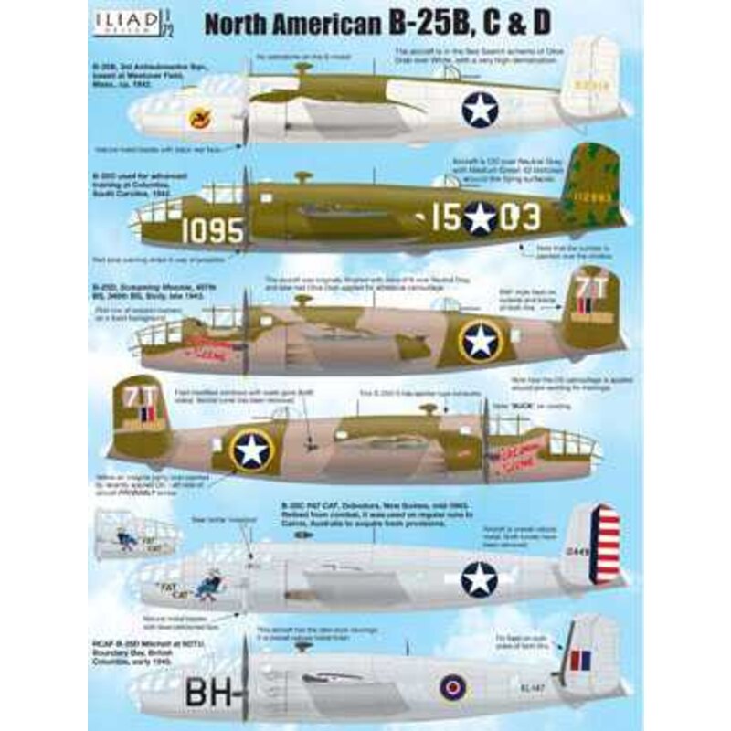 Decalcomania North-American B-25B, B-25C e B-25D Mitchell