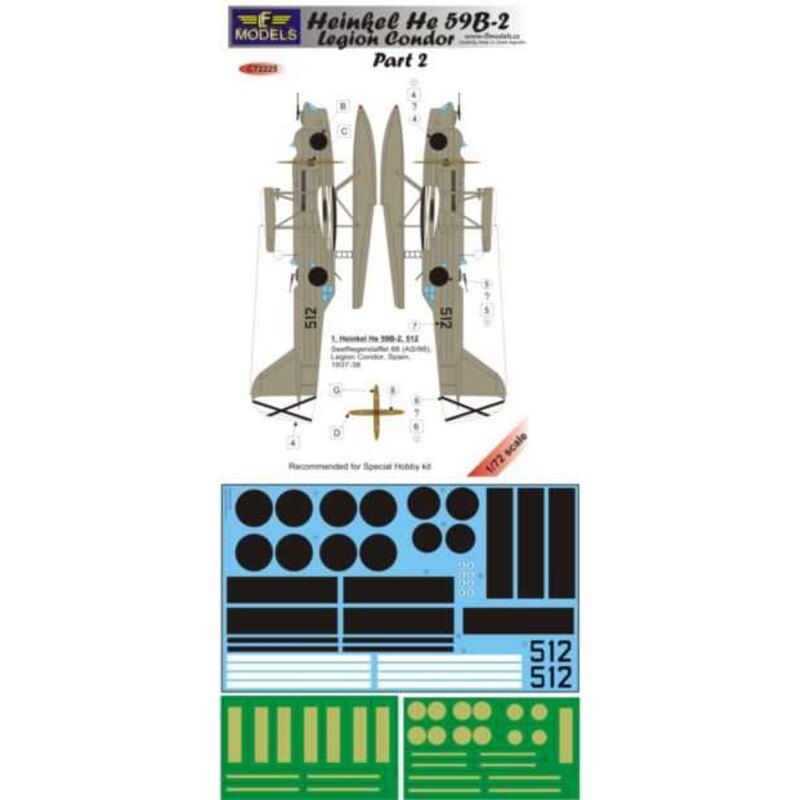 Decalcomania Heinkel He-59B-2 Legion Condor Part 2. Per kit Hobby speciale.