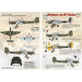  Decalcomania Junkers Ju-87 'Stuka' Parte 1 1. Junkers Ju-87A-1 29-2 di Kampfgruppe 88, Legion Condor. Spagna 1938. 2. Junker