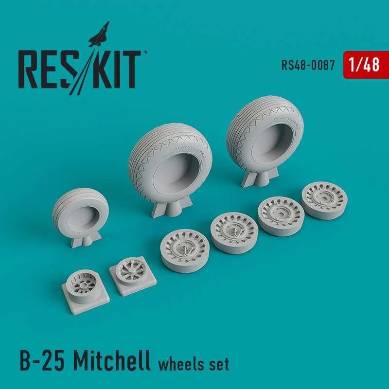 Set di ruote North-American B-25 Mitchell (progettate per essere utilizzate con kit Accademia, Accurate Miniature, Italeri, Mono