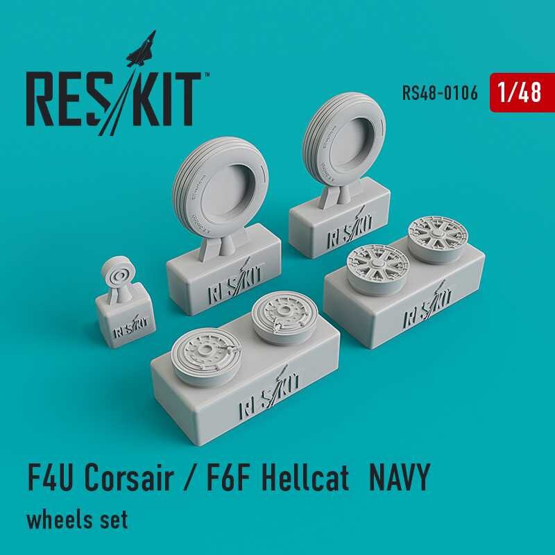 Set di ruote Vought F4U Corsair / Grumman F6F Hellcat Naval (progettato per essere utilizzato con i kit Hobby Boss, Revell e Tam