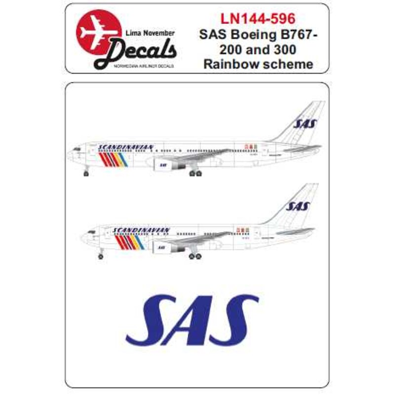 Decalcomania SAS Boeing 767-200 / 767-300 nel Rainbow