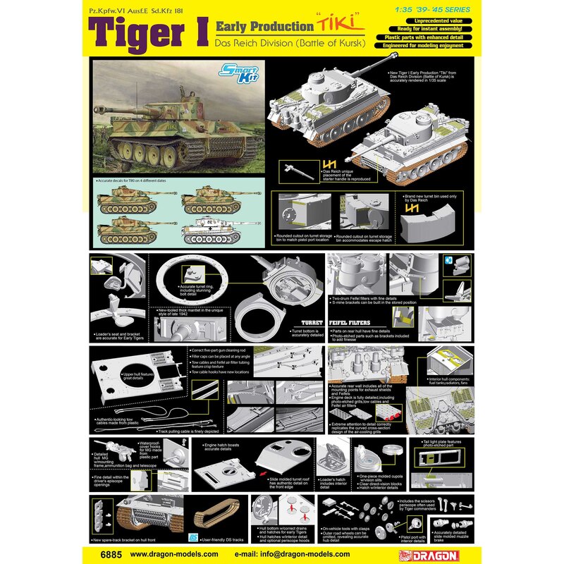 Pz.Kpfw.VI Tiger I EARLY PROD 'TIKI' KHARKOV 1942 ragon ha già lanciato una serie di impressionanti kit in scala 1/35 raffiguran