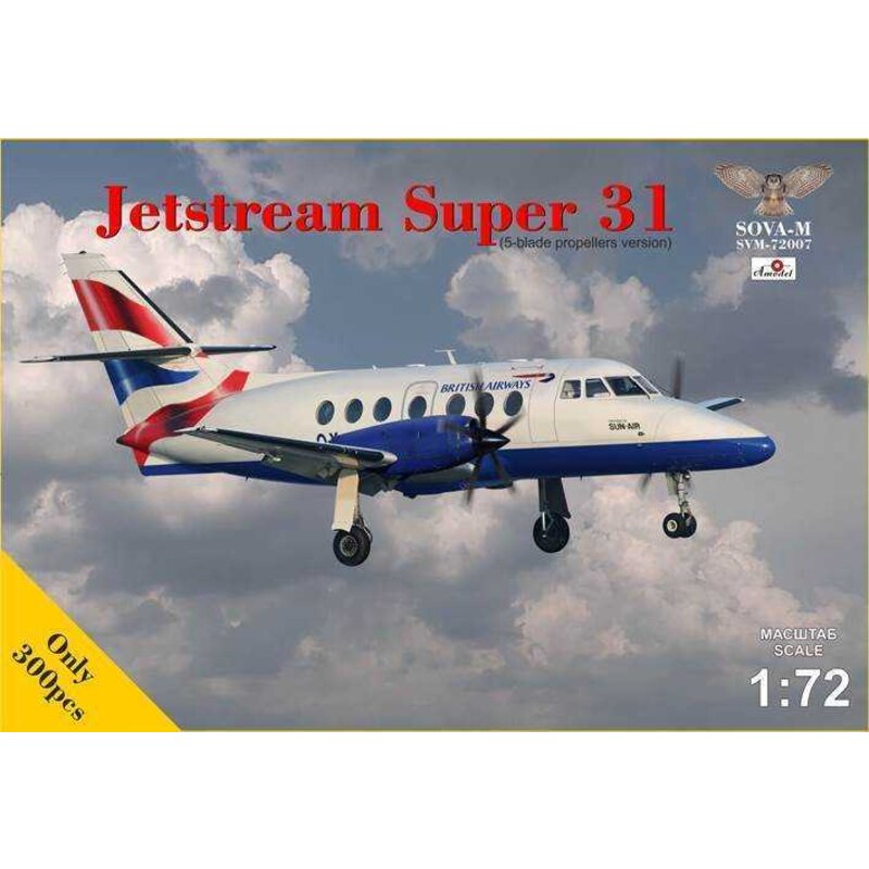 BAe Jetstream Super 31 con eliche a 5 pale SOLO 300 ESISTENTI!include: e bullet; 100 pezzi in plastica e proiettile;Decalcoman