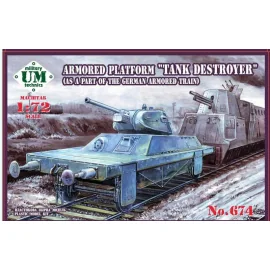 Piattaforma blindata "Tank destroyer" (come parte del treno blindato tedesco) Lunghezza, mm: 90 Il kit include: 4 frame con