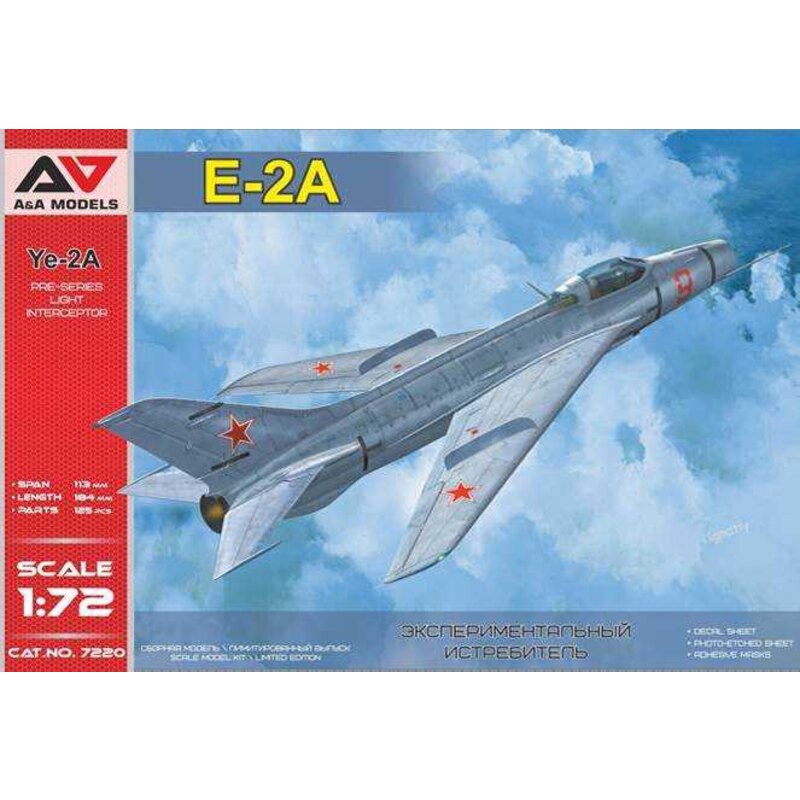 Ye-2A Pre-series Light Interceptor (il predecessore di MiG-21) Il kit include: & bullet; 125 condivisioni, & bullet; Foglio di P