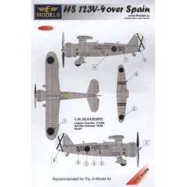 Decalcomania Henschel Hs 123V-4 over Spain (Designed to be used with Fly and A Model kits)