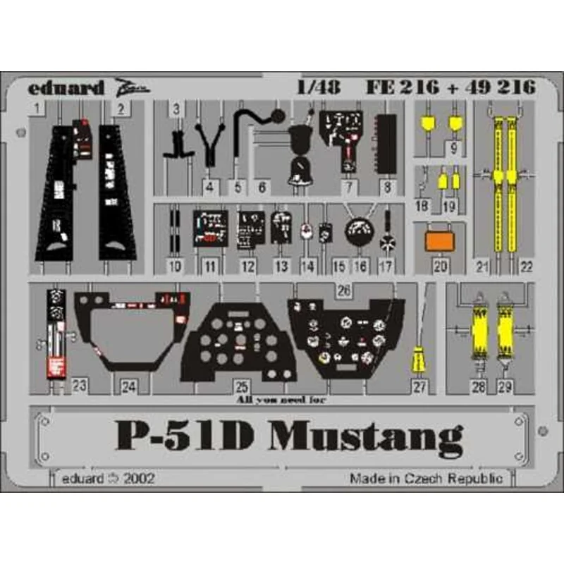 North American P-51D Mustang PRE-PAINTED IN COLOUR! (per i kit modello da Tamiya) This Zoom set is a simplified version of the s