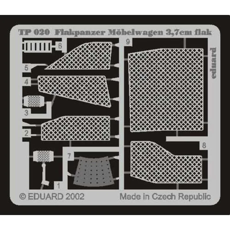 Flakpanzer Mobelwagen 37 cm flak grills (per i kit modello da Tamiya kit TA35237)