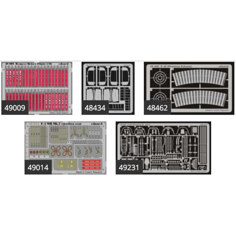 F-4E Phantom (designed to be used with model kits from Hasegawa) This EBIG set includes the following Eduard items : ED48434 F-4