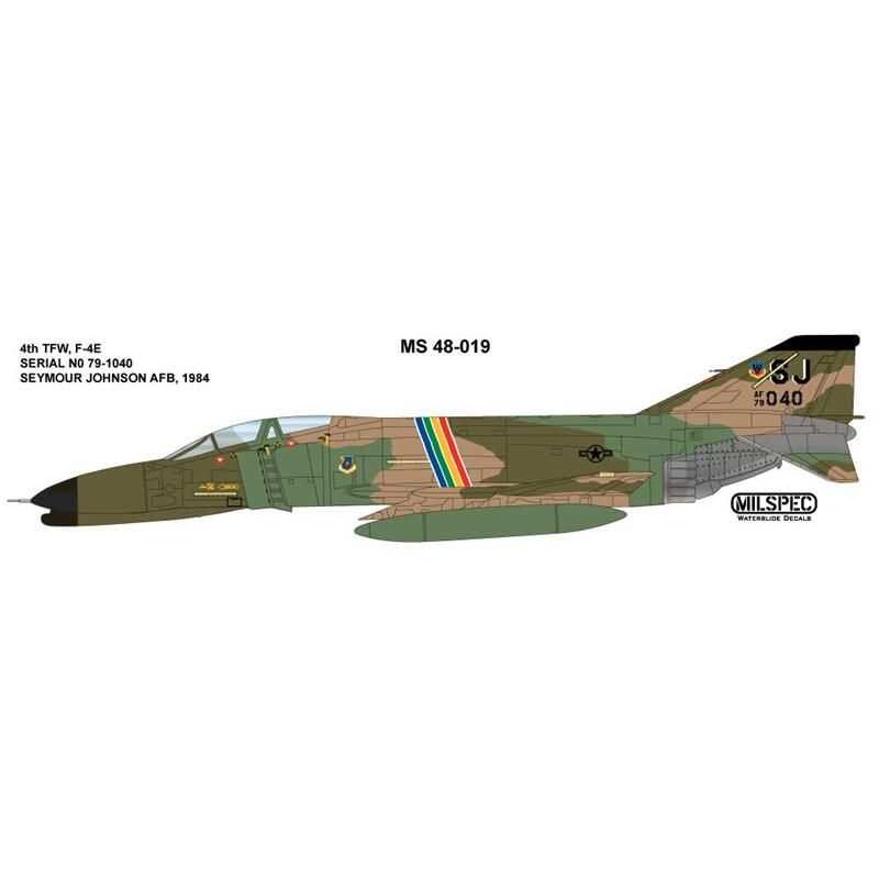 Decalcomania McDonnell F-4E Phantom 4 ° TFW 1984 SEYMOUR JOHNSON AFB