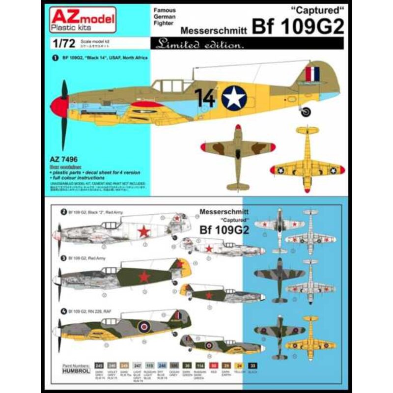 Messerschmitt Bf 109G-2 aerei catturati, LE