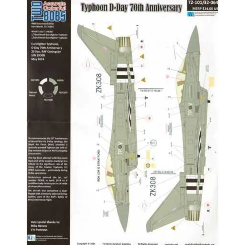 Decalcomania Eurofighter EF-2000A Typhoon. Per commemorare il 70 ° anniversario del l'invasione della Normandia, la Royal Air Fo