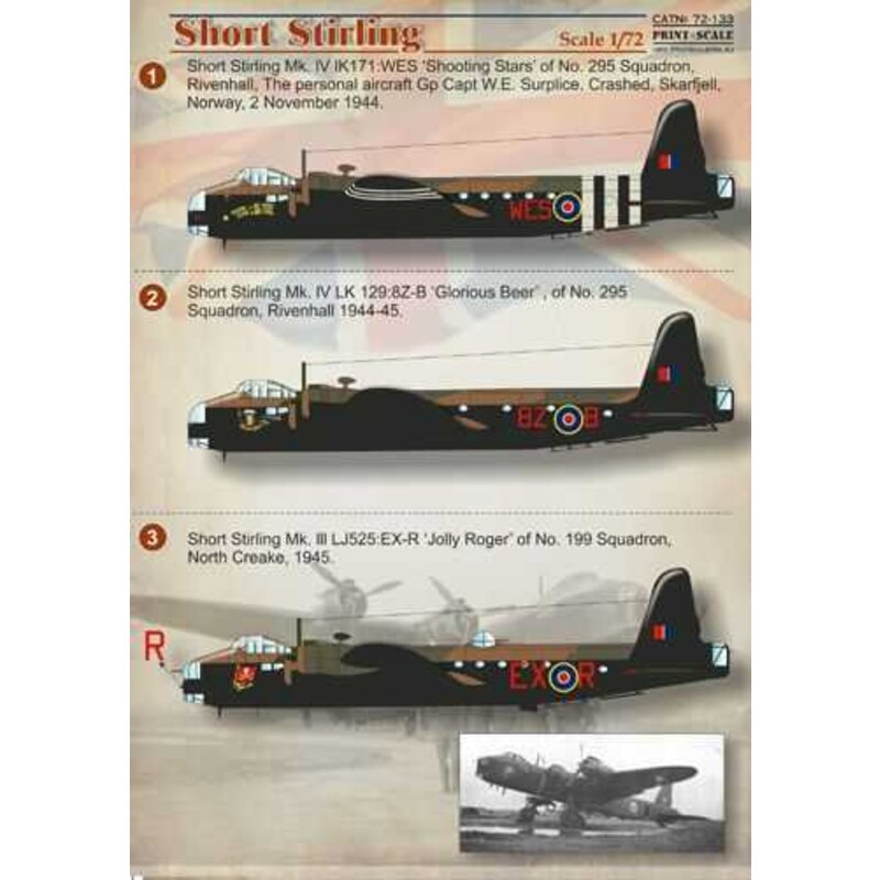 Decalcomania Breve Stirling 1. Breve Stirling Mk.lV lK171: WES 'Shooting Stars' di No. 295 Squadron, Rivenhall, L'aereo personal